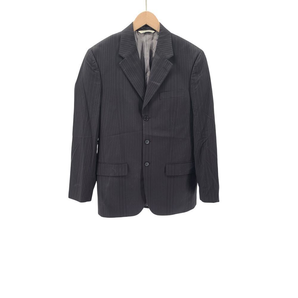 Perry Ellis Vintage Anniversay Collection pinstripe 3 button jacket Size 38 Blk